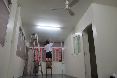 working on ceiling