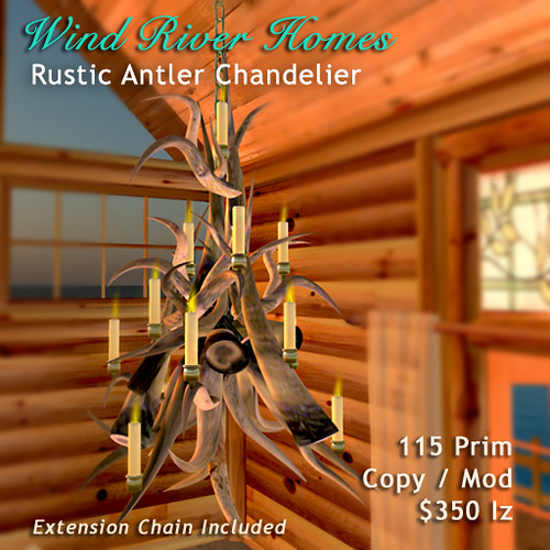 Rustic Antler Chandelier - Wind River Homes by Teal Freenote