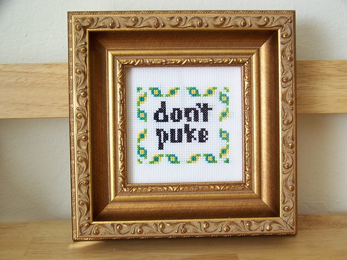 Don't Puke Cross Stitch (Framed)