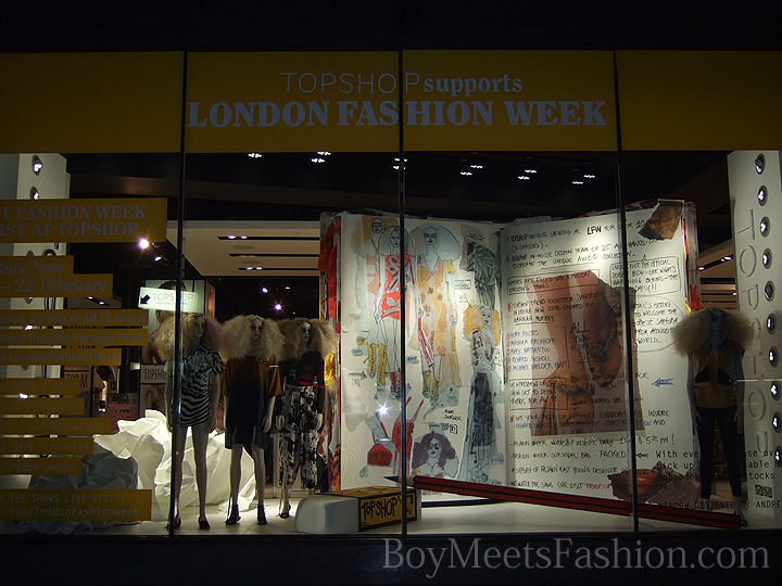 TOPSHOP - London Fashion Week AW11 windows
