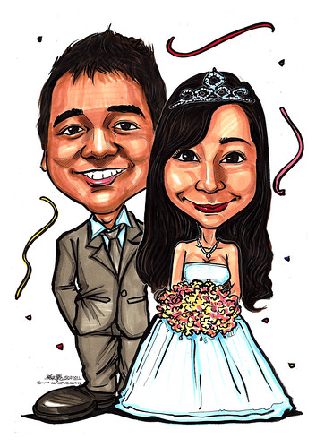 Amirah wedding caricatures 15022011
