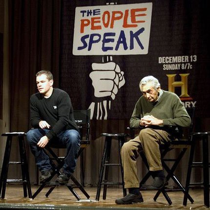 The late Dr. Howard Zinn and Matt Damon speaking truth to power