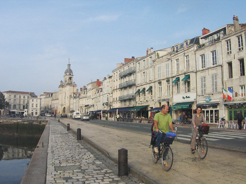 Cycling the waterfront of La Rochelle. Photo: Richard Peace