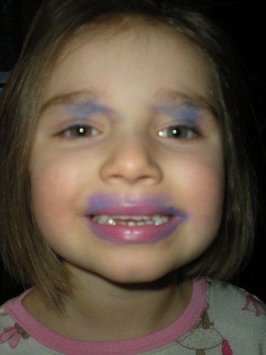 Mia did her own make-up