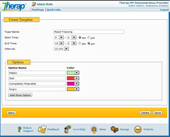 screenshot showing creating template in time tracking module