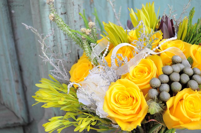 yellow bride bouquet  