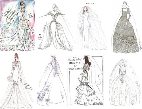 kate wedding dress sketches. Kate#39;s wedding gown