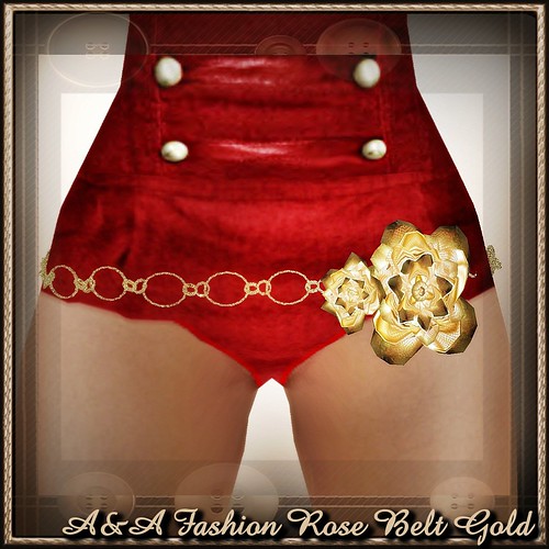 A&A Fashion Rose Belt Gold