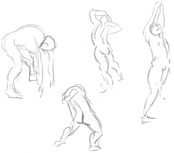 Gesture Drawing - Squat and Stretch 02
