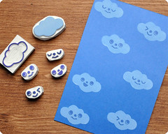 Hand carved rubber stamps for clouds lovers