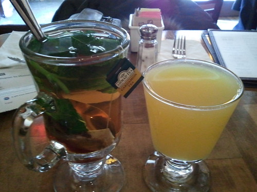Hot mint tea, mimosa