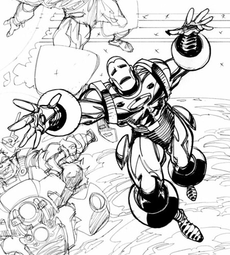 Iron Man by Walt Simonson in style of Gene Colan