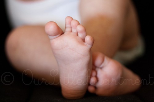 Daddy's toes. Sorry, buddy.