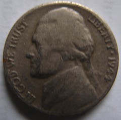 1944 No Mintmark Nickel
