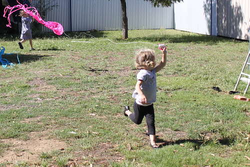 Amelia flying a kite