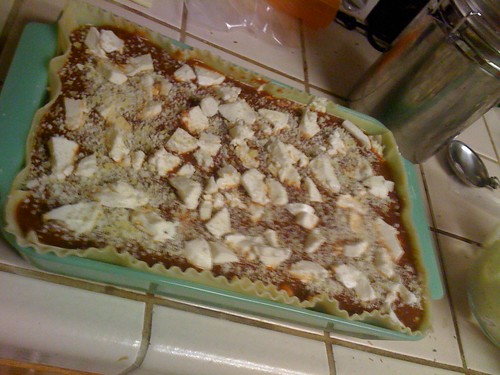 Lasagna #1 ready for the oven!