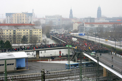 Friedlicher Protest Hauptbahnhof Dresden