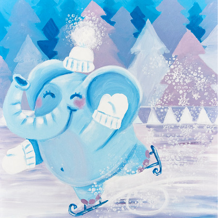 13 - Ice Skating - Rondy the Elephant dancing on ice by Oksancia