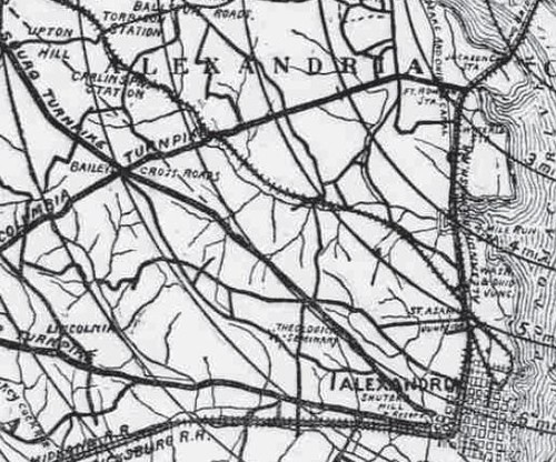 1896 Bicycle Map, Four Mile Run