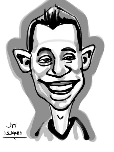 Ipad digital caricature live sketching for AES Sports Showdown - 1