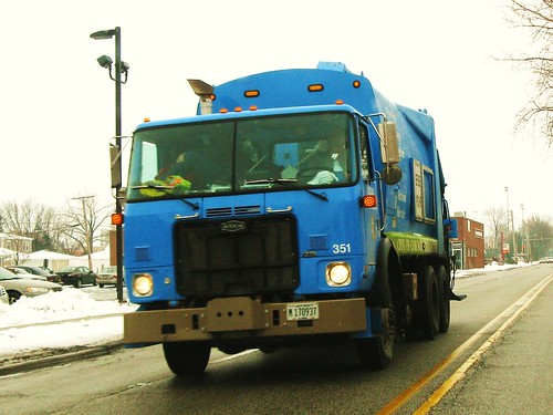 City of Chicago Department Of Streets And Sanitation Autocar recycling garbage truck. Chicago Illinois USA. Monday, January 24th, 2011. by Eddie from Chicago