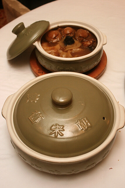 Xin's Imperial Pen Cai - our tasting portion compared to the actual pot