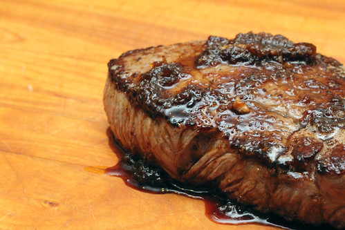 Sauced steak