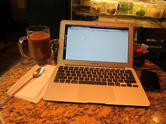 Working at A Cafe - MacBook Air 11 Inch