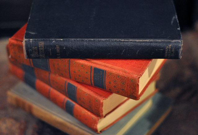 vintage books stacked, DSC_0305