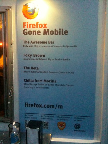 Firefox Mobile Ice Cream Truck Menu