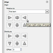 Pict 7: Options for the Alignment Tool