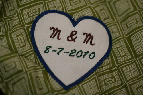 M + M's wedding quilt