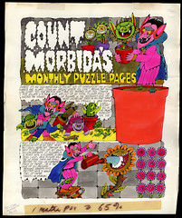 Dynamite Magazine issue #?? - Count Morbida's Monthly Puzzle Pages - page one of two - original artwork by Arthur Friedman - 1970's