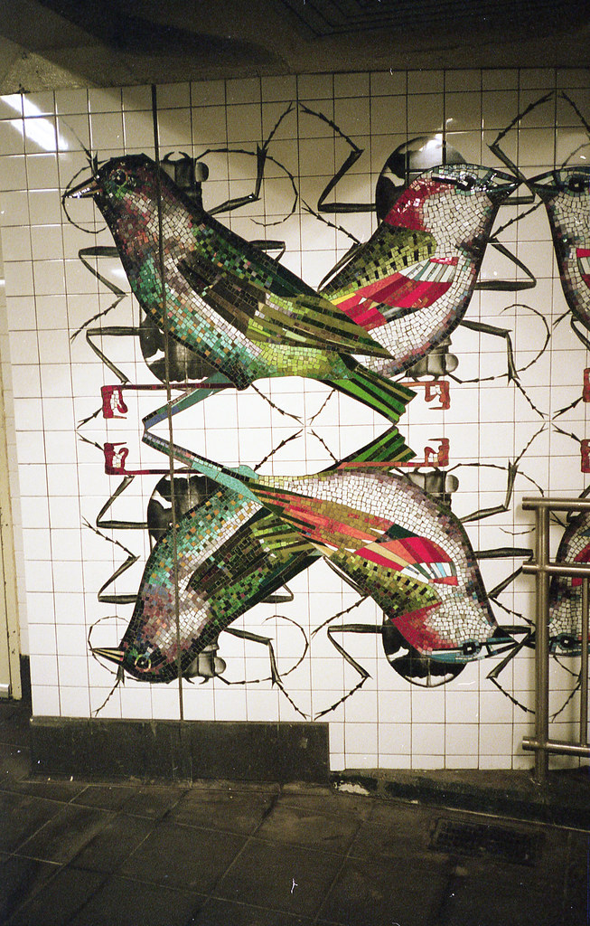 bird mosaic, nyc subway.