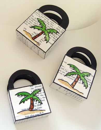 Decoupage ship baskets (palm tree side)