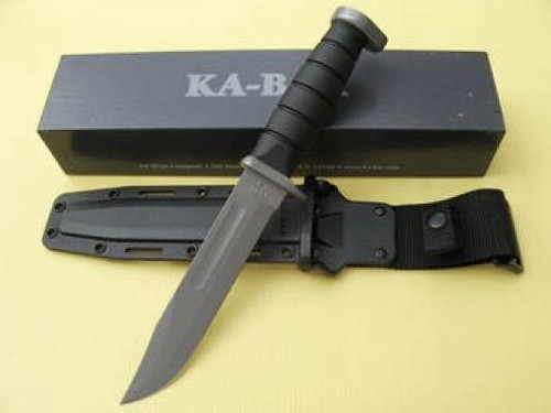 KA-BAR USMC Next Generation 7" Plain Edge Blade with Kydex Sheath