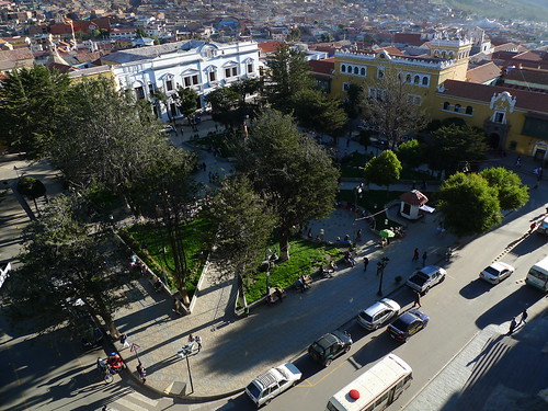 View of Plaza from Cathedral Bell Tower - Potosi, Bolivia