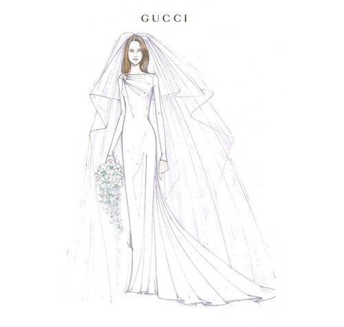 Wedding Dress Sketches - by Frida Giannini for Gucci -  Kate Middleton