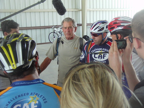 President Bush gives a pre-ride interview on Day One