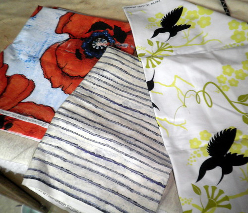 Project QUILTING - Large Scale Print Challenge:  My three main fabrics for this piece