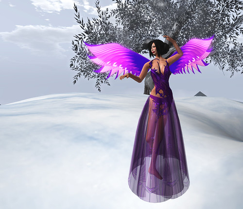 Purple gown and wings