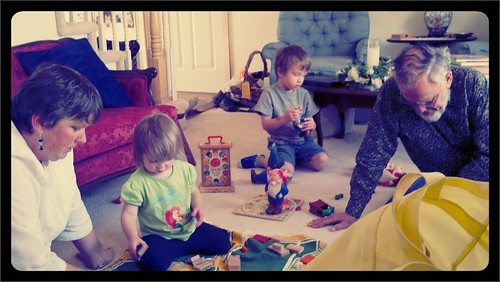 Great Aunt Allison and Great Grandad playing with the kids!