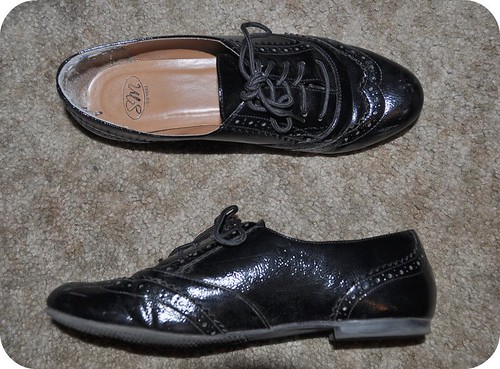 1 Pair: 2 Ways Black Oxford Shoes