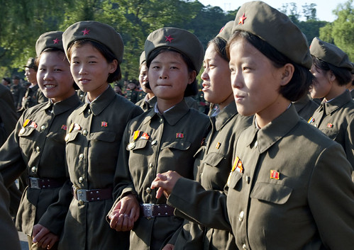 north korean army girls. Smiling army girls - NOrth