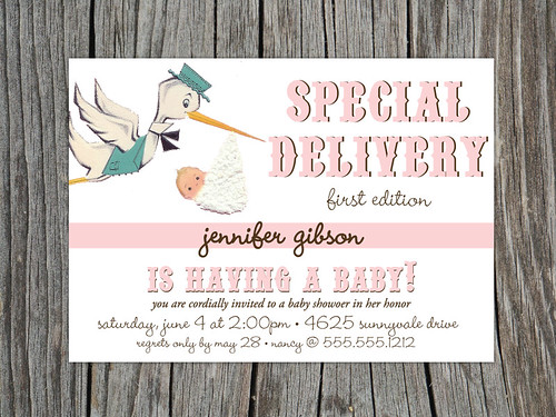 Special Delivery - Baby Shower Invitation - Girl