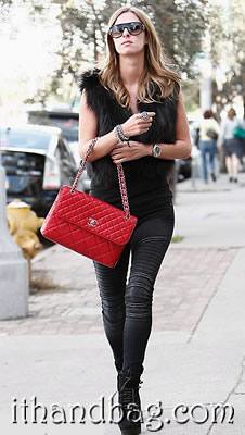 Nicky Hilton with Red Chanel Flap Bag by celebritiesbags