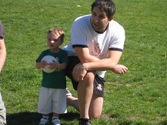 Avi and Daddy at Soccer Tots