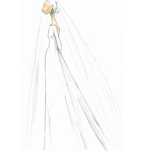 Wedding Dress Sketches - by Tom Mora from J_Crew for Kate Middleton