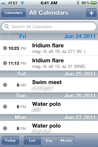 Calendar list view