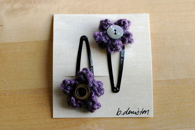 purple hair clips